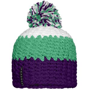 Crocheted Cap with Pompon - Angesagte 3-farbige Häkelmütze mit Pompon