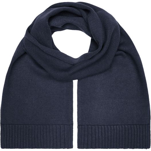 ein schal mit einem weißen streifen auf der seite Melange Scarf Basic - Eleganter Strickschal aus Melange-Garnen (Bild 1)