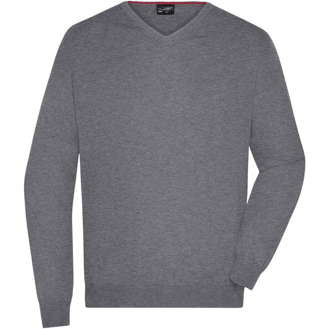 Men's V-Neck Pullover - Klassischer Baumwoll-Pullover