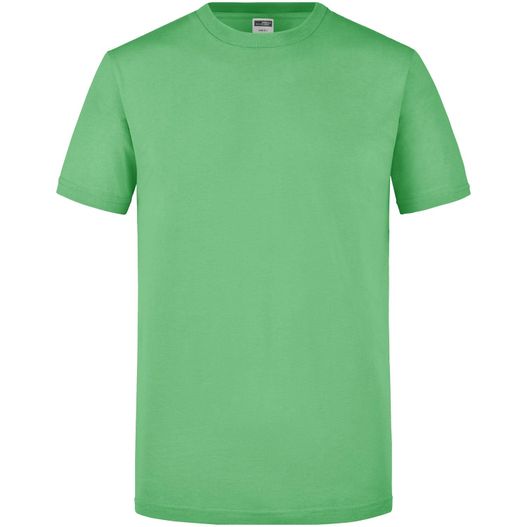 ein grünes t-shirt auf weißem hintergrund Men's Slim Fit-T - Figurbetontes Rundhals-T-Shirt (Bild 1)