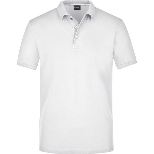 ein weißes poloshirt mit kragen Men's Pima Polo - Poloshirt in Premiumqualität (Bild 1)