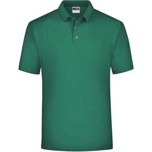 ein grünes poloshirt mit weißem kragen Polo-Piqué Medium - Klassisches Polohemd für Freizeit und Sport (Bild 1)