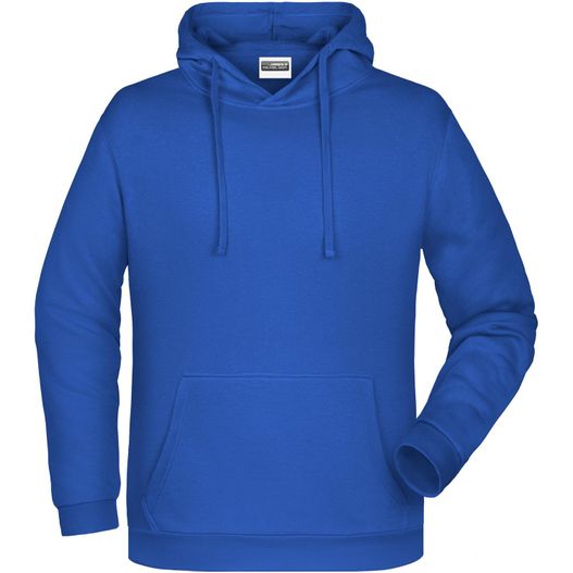 ein blauer kapuze mit der kapuze nach oben gezogen Men's Promo Hoody - Klassisches Kapuzensweat (Bild 1)