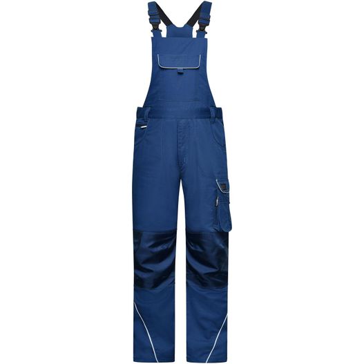 ein blauer overall mit reißverschluss vorne und reißverschluss hinten Workwear Pants with Bib - SOLID - - Funktionelle Latzhose im cleanen Look mit hochwertigen Details (Bild 1)