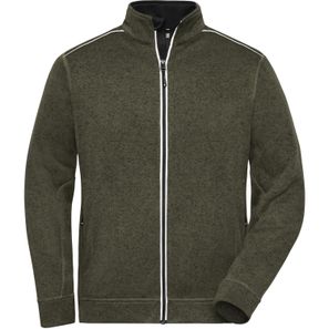 Men's Knitted Workwear Fleece Jacket - SOLID - - Pflegeleichte Strickfleece-Jacke