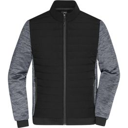 Men's Padded Hybrid Jacket - Wattierte Jacke mit Stehkragen im attraktiven Materialmix