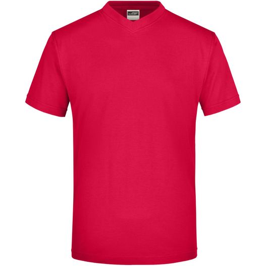 ein roter t - shirt mit v-hals V-T Medium - Komfort-V-Neck-T aus Single Jersey (Bild 1)