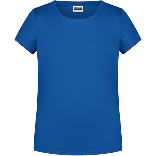 ein frauenblaues t-shirt Girls' Basic-T - T-Shirt für Kinder in klassischer Form (Bild 1)