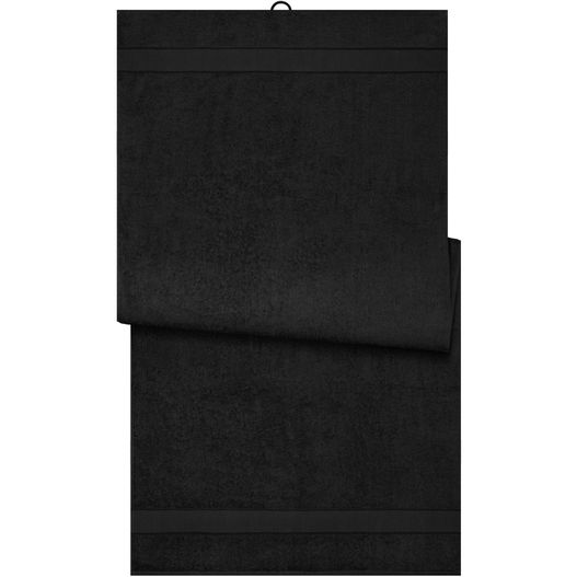 ein schwarzes handtuch mit schwarzem rand Bath Sheet - Badetuch im modischen Design (Bild 1)
