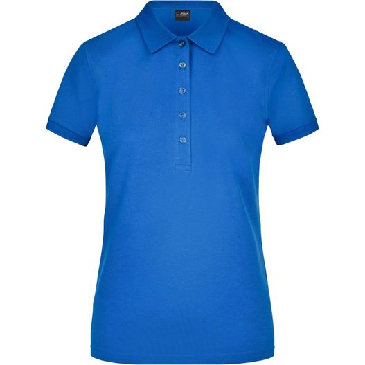 ein frauenblaues poloshirt Ladies' Elastic Polo Piqué - Klassisches Polo in elastischer Piqué-Qualität (Bild 1)