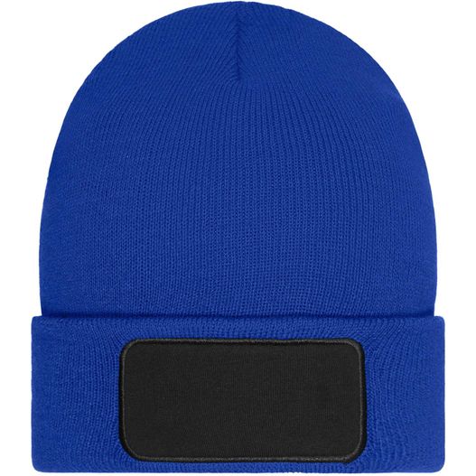 Beanie with Patch (10cm x 5 cm) - Thinsulate - Wärmende Strickmütze mit Zwischenfutter aus Thinsulate™ mit Baumwoll-Patch (Bild 1)