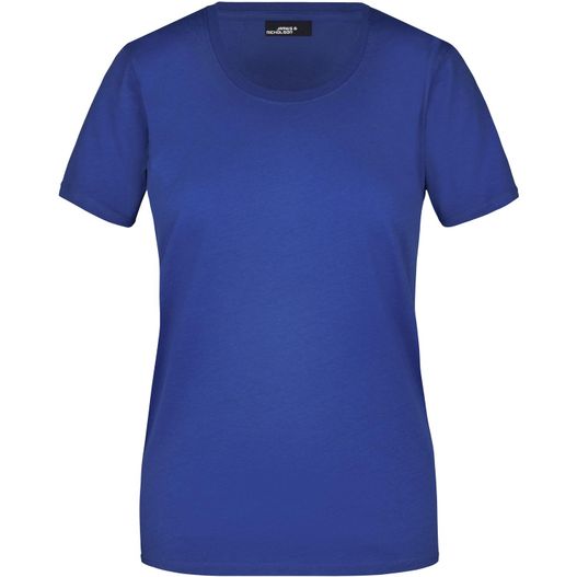 ein frauenblau t - shirt Ladies' Basic-T - Leicht tailliertes T-Shirt aus Single Jersey (Bild 1)