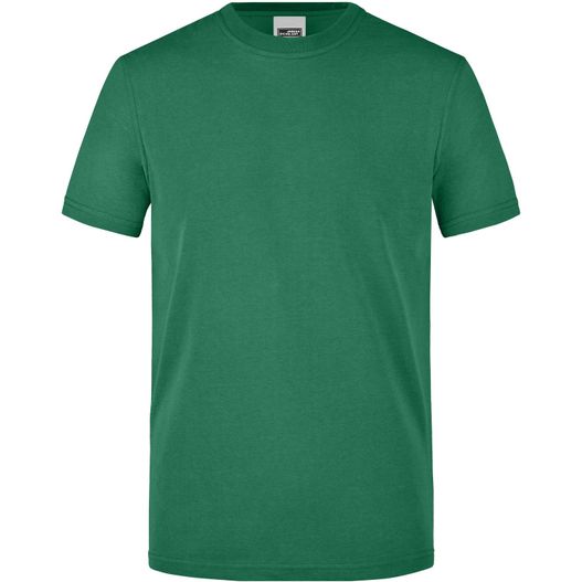 ein grünes t-shirt mit einem weißen logo auf der brust Men's Workwear T-Shirt - Strapazierfähiges und pflegeleichtes T-Shirt (Bild 1)