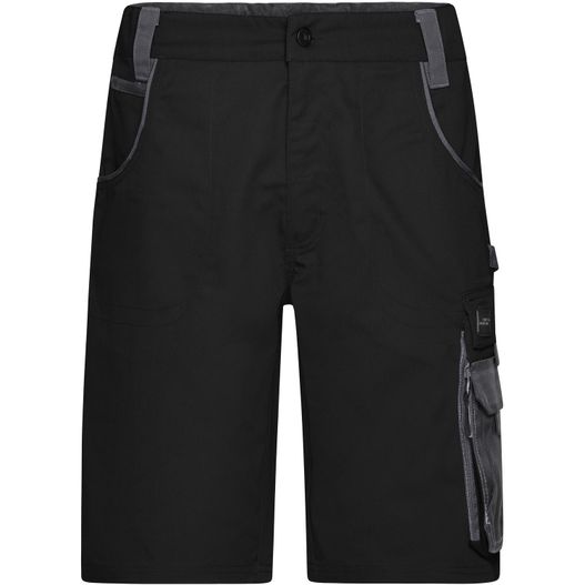 schwarze shorts mit reißverschlusstasche und grauem gürtel Workwear Bermudas - STRONG - - Spezialisierte Arbeitsshorts mit funktionellen Details (Bild 1)
