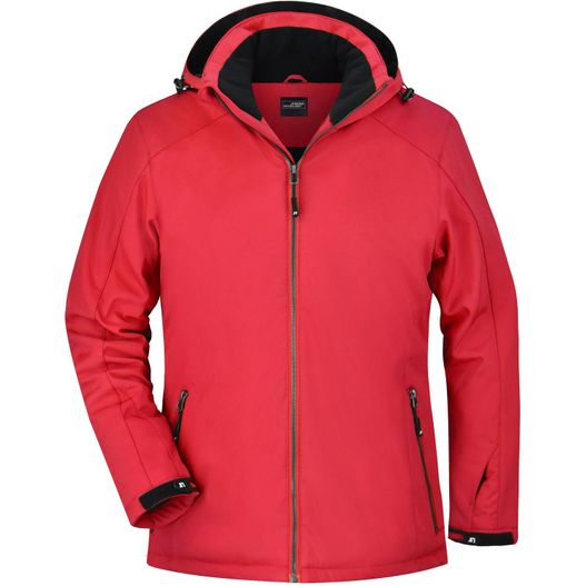eine rote jacke mit kapuze und eine schwarze kapuze Ladies' Wintersport Jacket - Elastische, gefütterte Softshelljacke (Bild 1)