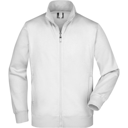 eine weiße jacke mit reißverschluss vorne Men's Jacket - Sweatjacke aus formbeständiger Sweat-Qualität (Bild 1)