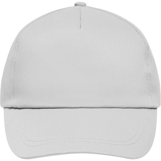 eine weiße baseballkappe auf weißem hintergrund 5 Panel Promo Cap Lightly Laminated - Promo Cap mit leicht laminiertem Frontpanel (Bild 1)