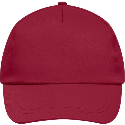 eine rote baseballkappe auf weißem hintergrund 5 Panel Promo Cap Lightly Laminated - Promo Cap mit leicht laminiertem Frontpanel (Bild 1)