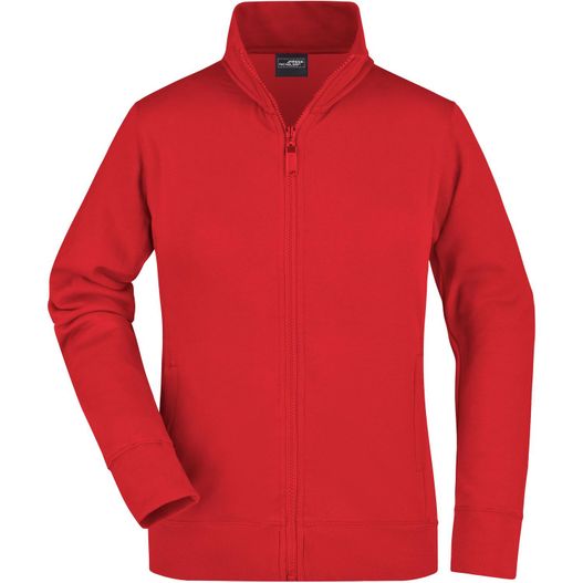 eine rote jacke mit reißverschluss Ladies' Jacket - Sweatjacke aus formbeständiger Sweat-Qualität (Bild 1)