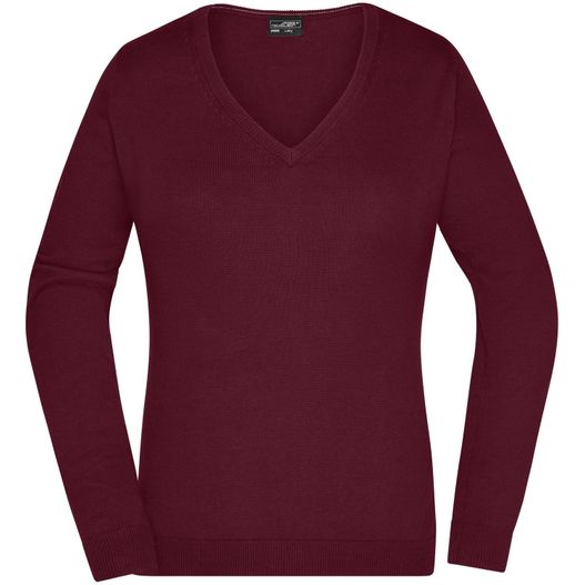 Ladies' V-Neck Pullover - Klassischer Baumwoll-Pullover (Bild 1)