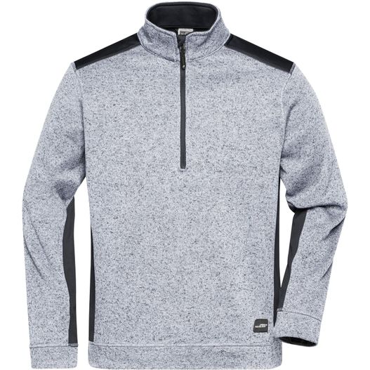Men's Knitted Workwear Fleece Half-Zip - STRONG - - Pflegeleichter Strickfleece Troyer im Materialmix (Bild 1)