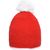 Pompon Hat with Contrast Stripe - Häkelmütze mit Kontrastrand und Pompon (Bild 1)