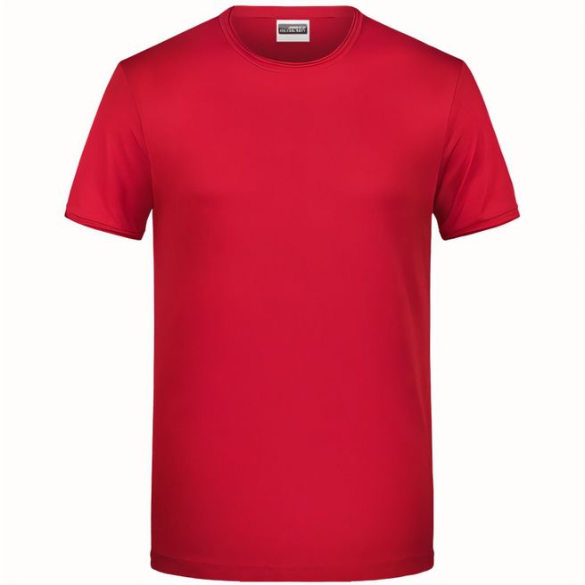 Men's-T - T-Shirt mit trendigem Rollsaum