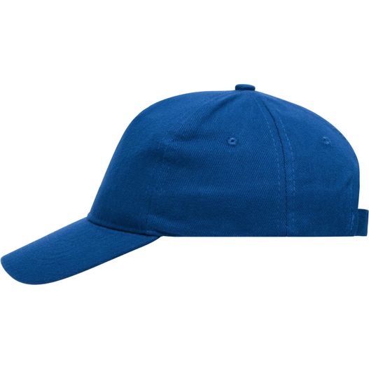 eine blaue baseballkappe mit einem weißen logo auf der vorderseite 5 Panel Cap Heavy Cotton - Klassisches Cap (Bild 1)