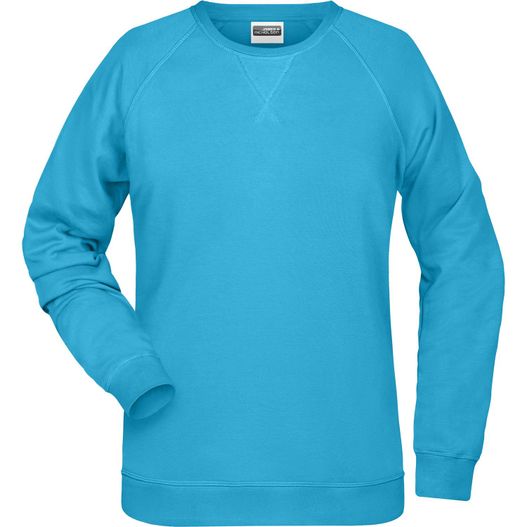 ein damen-blaues sweatshirt mit langem ärmel Ladies' Sweat - Klassisches Sweatshirt mit Raglanärmeln (Bild 1)