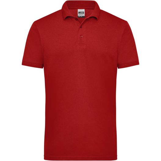 ein rotes poloshirt mit weißem kragen Men's Workwear Polo - Pflegeleichtes und strapazierfähiges Polo (Bild 1)