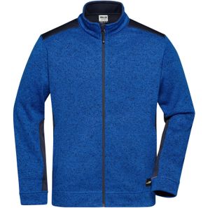 Men's Knitted Workwear Fleece Jacket - STRONG - - Pflegeleichte Strickfleece Jacke im Materialmix