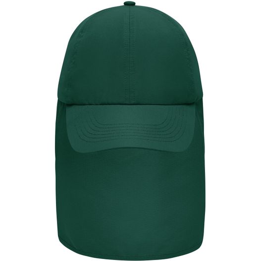 eine grüne kappe mit einem visier darauf 6 Panel Cap with Neck Guard - 6 Panel Cap mit extra langem Nackenschutz (Bild 1)