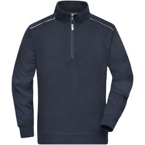 Workwear Half-Zip Sweat - SOLID - - Sweatshirt mit Stehkragen, Reißverschluss und Kontrastpaspel