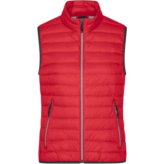 eine rote weste mit einem reißverschlusskragen Ladies' Down Vest - Leichte Daunenweste im klassischen Design (Bild 1)