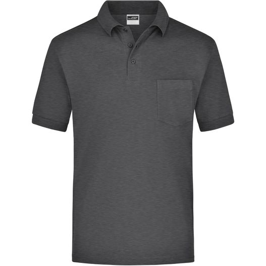 ein dunkelgraues poloshirt mit einer tasche Polo-Piqué Pocket - Klassisches Piqué-Polohemd mit Brusttasche (Bild 1)