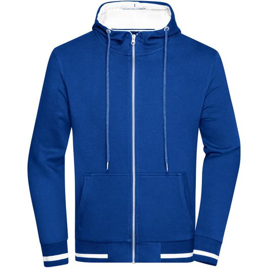 ein blauer kapuze mit einem weißen kapuze auf der vorderseite Men's Club Sweat Jacket - Sweatjacke mit Reißverschluss und Kapuze (Bild 1)