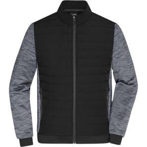 Men's Padded Hybrid Jacket - Wattierte Jacke mit Stehkragen im attraktiven Materialmix