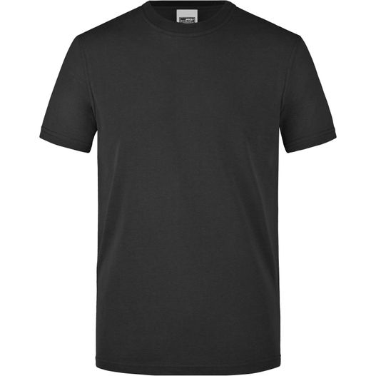ein schwarzes t-shirt mit einem weißen logo auf der brust Men's Workwear T-Shirt - Strapazierfähiges und pflegeleichtes T-Shirt (Bild 1)