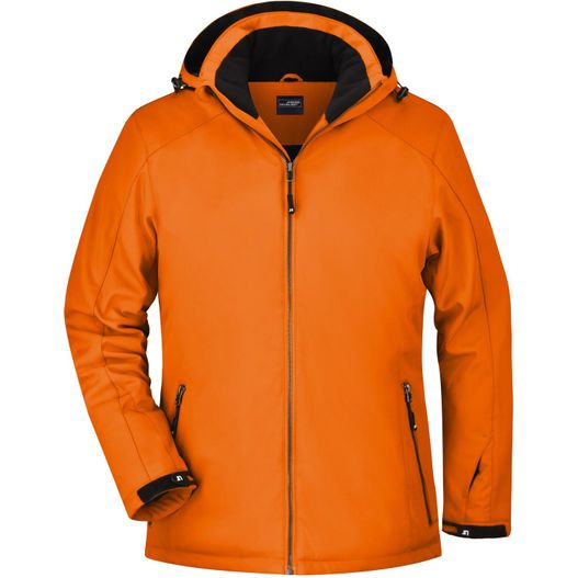 orange jacke mit kapuze und schwarzer kapuze Ladies' Wintersport Jacket - Elastische, gefütterte Softshelljacke (Bild 1)