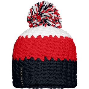 Crocheted Cap with Pompon - Angesagte 3-farbige Häkelmütze mit Pompon