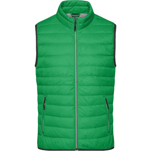 eine grüne weste mit einem reißverschlusskragen Men's Down Vest - Leichte Daunenweste im klassischen Design (Bild 1)
