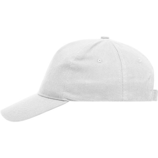 eine weiße baseballkappe mit einem weißen visier 5 Panel Cap Heavy Cotton - Klassisches Cap (Bild 1)