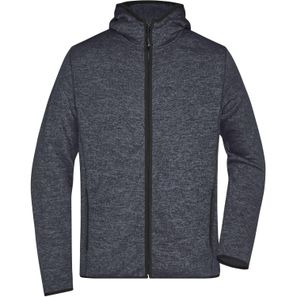 Men's Knitted Fleece Hoody - Kapuzenjacke aus Strickfleece in Melange-Optik