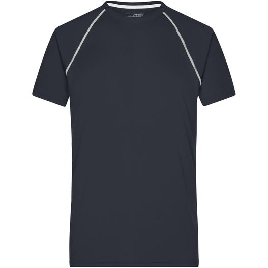ein schwarzes t - hemd mit einem weißen streifen auf der brust Men's Sports T-Shirt - Funktionsshirt für Fitness und Sport (Bild 1)