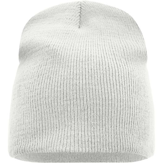 weiße mütze mit schwarzem logo Beanie No.1 - Enganliegende Strickmütze ohne Umschlag (Bild 1)