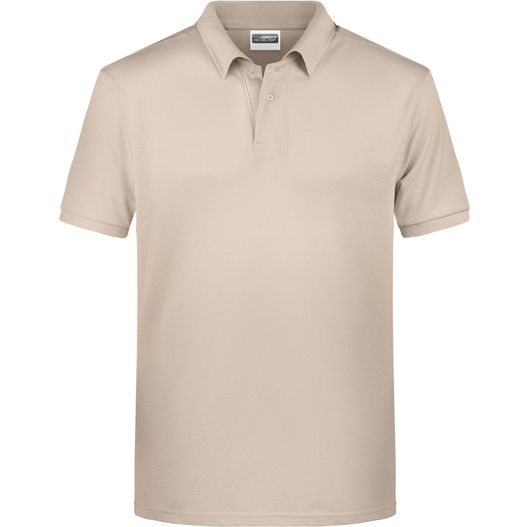 ein beige poloshirt mit kragen und knöpfen Men's Basic Polo - Klassisches Poloshirt (Bild 1)