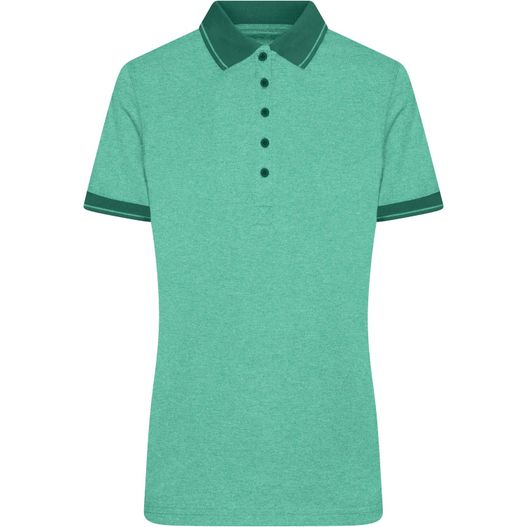 Ladies' Heather Polo - Melange Polo mit modischen Details (Bild 1)