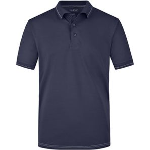Men's Elastic Polo - Hochwertiges Poloshirt mit Kontraststreifen
