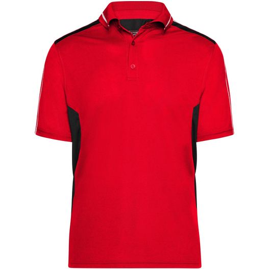 ein rotes und schwarzes poloshirt mit schwarzem streifen Craftsmen Poloshirt - STRONG - - Funktions Polo (Bild 1)