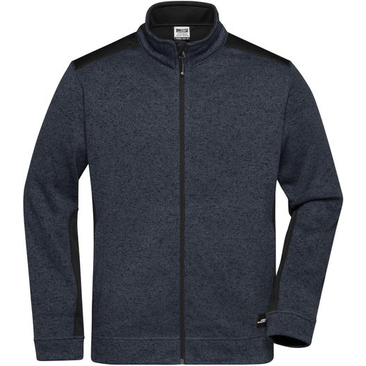 Men's Knitted Workwear Fleece Jacket - STRONG - - Pflegeleichte Strickfleece Jacke im Materialmix (Bild 1)